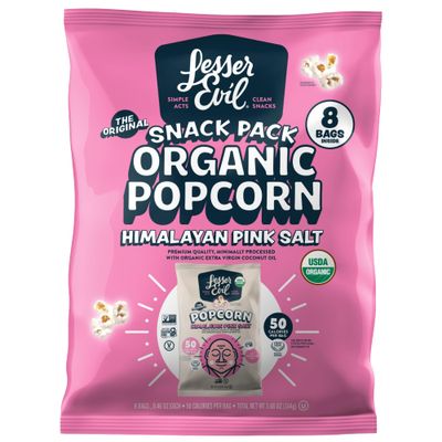 Lesser Evil - Buddha Bowl Organic Popcorn Himalayan Pink - 0.46 Ounce (Pack of 8)