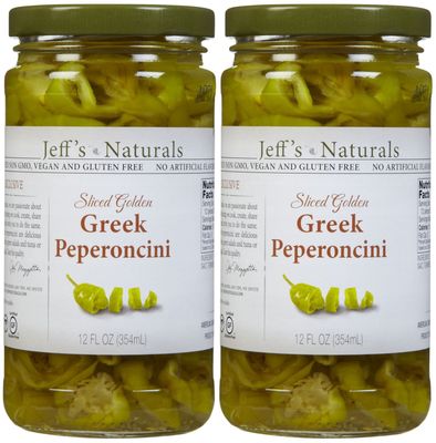 Jeff&#39;s Naturals Sliced Golden Greek Peperoncini - 12 oz - 2 pk
