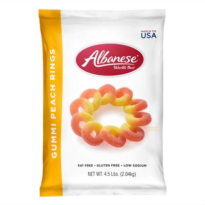 Albanese World&#39;s Best Gummi Peach Rings, 4.5lbs of Candy