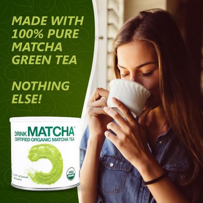 DrinkMatcha Organic Matcha Green Tea Powder 1 LB 100% Pure Matcha | Nothing Added | Perfect for Lattes, Smoothies, Baking (16 Ounce)