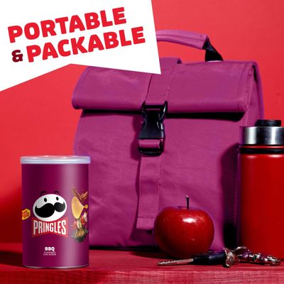 Pringles Potato Crisps Chips, Lunch Snacks, Office and Kids Snacks, Grab N' Go Snack Pack, BBQ, 2.5oz Can (1 Can)