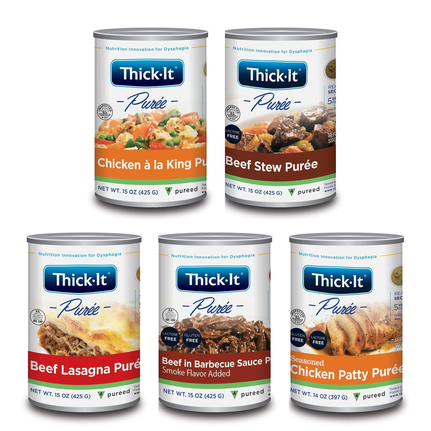 Thick-It Pureed Protein Variety Pack for Dysphagia (IDDSI), Digestible Swallowing Aid, Made with Real Ingredients, Simple-to-Use, 14 &amp; 15 oz Cans (12 Pack)