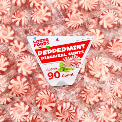 Peppermint Pinwheel Starlight Mints Christmas Hard Candy (1 Pound Bag - Approx. 90 Count)