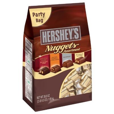 Hershey&#39;s Nuggets Chocolate-Assortment New Super Size Package- 4lbs -77 Ounces