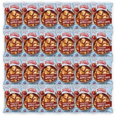 Seneca Cinnamon Apple Chips | Made from Fresh Apples | 100% Red Delicious Apples | Yakima Valley Orchards | Real Cinnamon | Crisped Apple Perfection | Foil Fresh Bag | 0.7 ounce (Pack of 24)