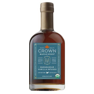 Crown Maple Madagascar Vanilla Infused Organic Maple Syrup, 12.7 Fl Oz, Real Vanilla Bean, Pancakes, Baking, Cocktails &amp; Brunch