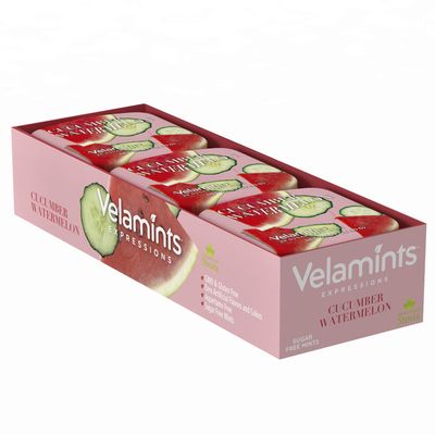 Velamints Sugar Free Mints - Expressions Cucumber Watermelon Breath Mints Tin - Aspartame-Free Sweetened with Stevia, 20 Gram (Pack of 6 Tins)