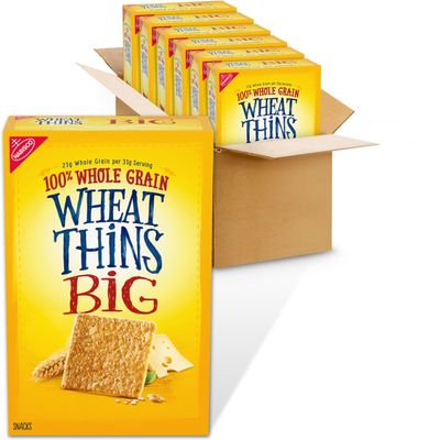 Wheat Thins BIG Whole Grain Wheat Crackers, 6 - 8 oz Boxes