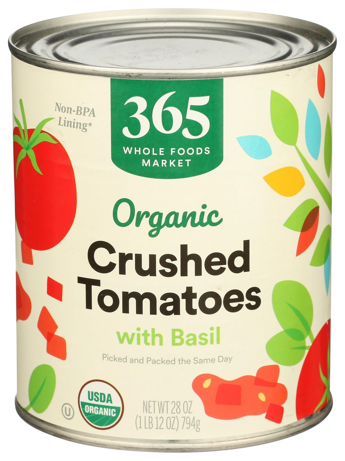365 by Whole Foods Market, Organic Crushed Tomatoes With Basil, 28 Ounce