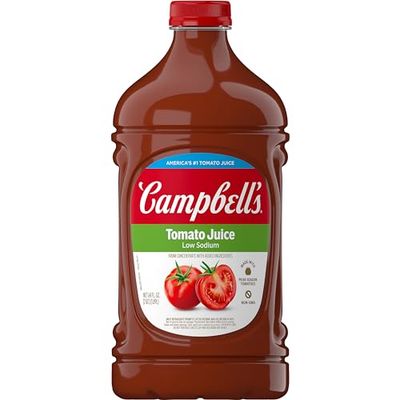 Campbell&#39;s Low Sodium 100% Tomato Juice, 64 fl oz Bottle