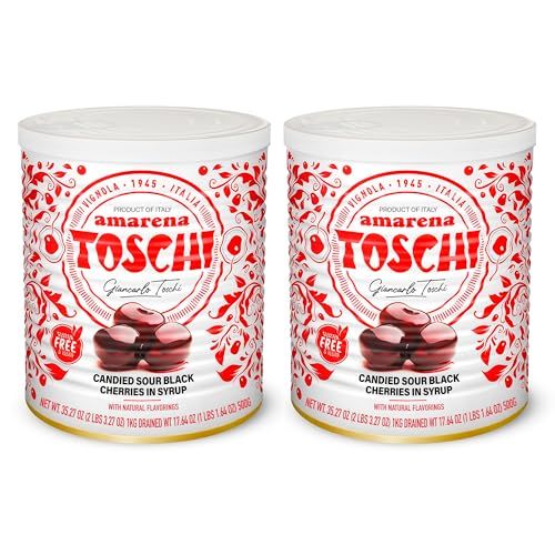 Toschi Amarena Black Cherries in Syrup (Pack of 2)