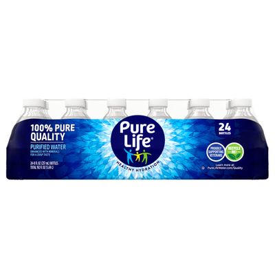 Pure Life, Purified Water, 8 Fl Oz, Plastic Bottled Water, 12 Pack