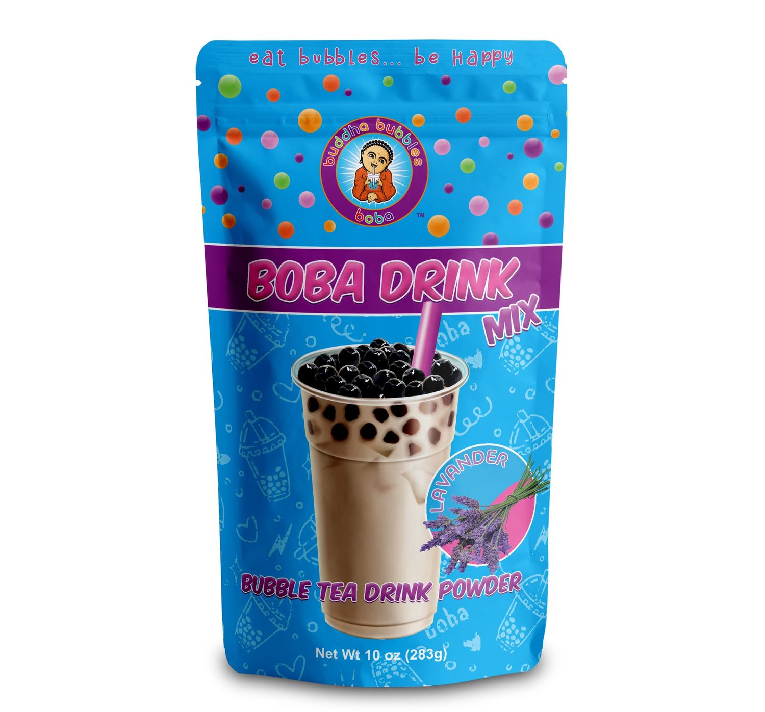 LAVENDER Boba/Bubble Tea Drink Mix Powder By Buddha Bubbles Boba 10 Ounces (283 Grams)