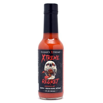 Elijah&#39;s Xtreme Regret Hot Sauce - Carolina Reaper and Trinidad Scorpion - The 2 Hottest Peppers in the World for an Extreme Fiery Heat