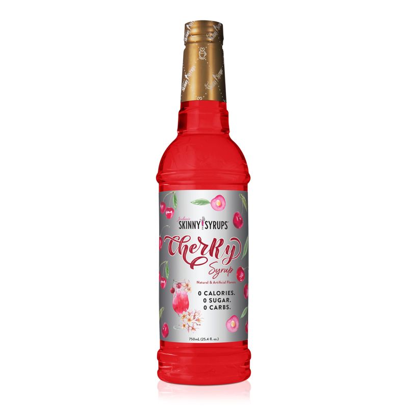 Jordan&#39;s Skinny Mixes Sugar Free Syrup, Cherry Flavor, Fruit Flavored Water Enhancer, Drink Mix for Ice Tea, Lemonade &amp; More, Zero Calorie Flavoring, Keto Friendly, 25.4 Fl Oz, 1 Pack