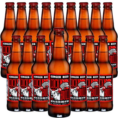 Cock n Bull Ginger Beer 16 Pack 12oz Soda Bottles - Ideal Mixer for Cocktails, Mocktails, and Bartenders - Premium Quality for Perfect Mixed Drinks - Refreshing Flavor Profile- Made In USA
