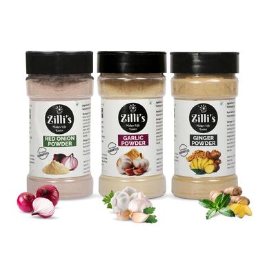 Zilli&#39;s Ginger Powder, Garlic Powder, and Onion Powder Combo (3.52oz x 3 = 10.56 oz)