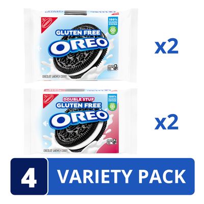 OREO Original &amp; OREO Double Stuf Gluten Free Cookies Variety Pack, 4 Packs
