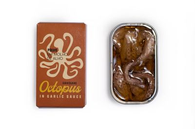 Spanish Octopus Canned in Garlic Sauce | Wild Caught, B Vitamins, Omega-3 | Tinned Seafood by Ati Manel | 1 x110g Can