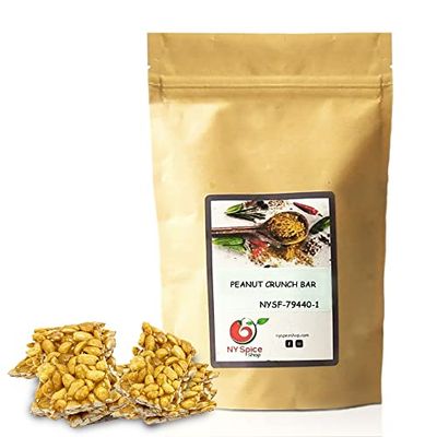 NY SPICE SHOP Peanut Honey Bars - 1 Pound Peanut Crunch Bars - Honey Peanut Candy - Healthy Protein Snacks - Honey Peanut Bar - Delicious Peanut Bars - Sweet Energy Bars - Dried Roasted Peanut Bar