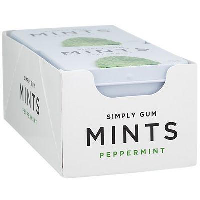 Simply Gum Peppermint Mints, Natural, 30 Grams (Pack Of 6)