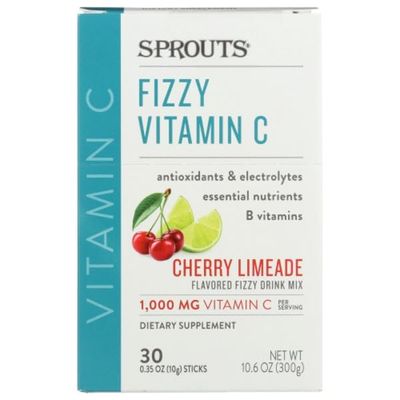 Generic Sprouts Cherry Limeade Fizzy Vitamin C Drink Mix Case - 11.1 oz (315g), 30 Packets