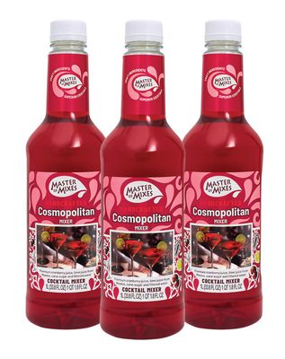 Master of Mixes Cosmopolitan Drink Mix, Ready To Use, 1 Liter Bottle (33.8 Fl Oz), Pack of 3