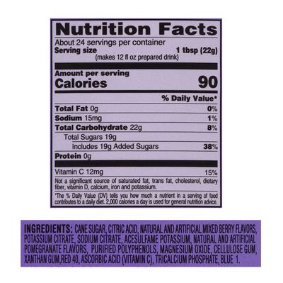 4C Powdered Drink Mix Canister, Wildberry Pomegranate 6 Pack, 9 Quarts, Family Sized Bin, Thirst Quenching Flavors