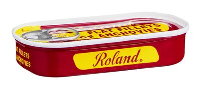 Roland Flat Fillets of Anchovies in Olive Oil Salted - Case of 25 - 2 oz.