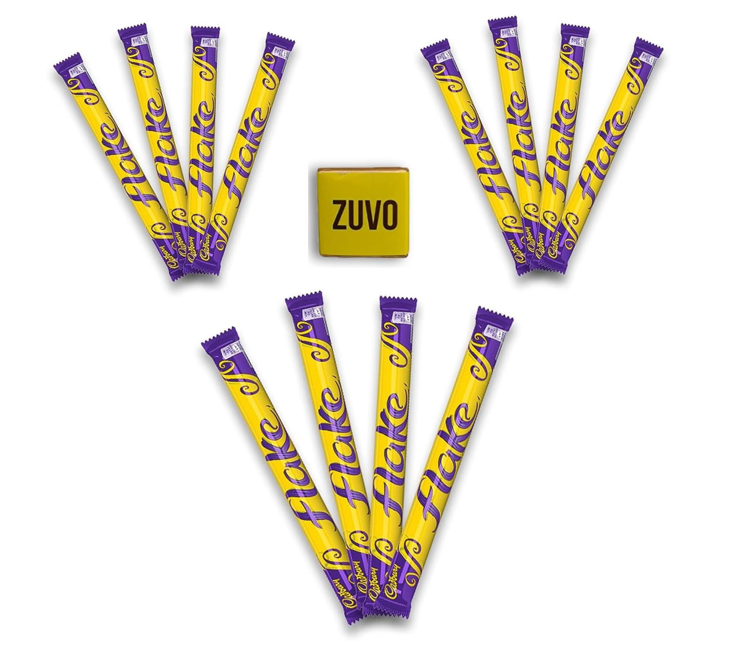 Flake 32g Chocolate Bars (12 Pack) Bundle with Free Zuvo Candy - Imported form England - Bundled By Zuvo - Gift Hamper