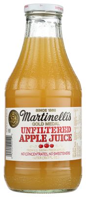 Martinelli&#39;s Gold Medal Unfiltered Apple Juice, Kosher, 33.8 Fluid Ounce (Pack of 6)