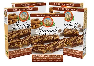 Sunbelt Bakery Almond Sweet &amp; Salty Chewy Granola Bars, 50-1.0 OZ Bars (5 Boxes)