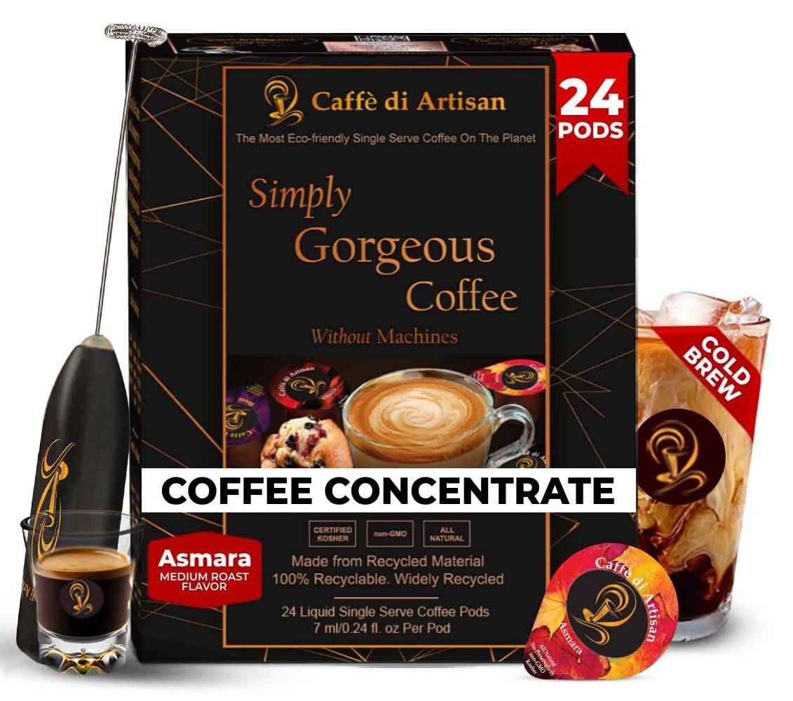 Asmara  Frother Cold Brew Concentrate Instant 24 Coffee Pods Pure Rich Arabica Medium Roast Coffee Beans Syrup  Instant Coffee Concentrate Liquid Capsule From CaffÃƒÂ¨ Di Artisan