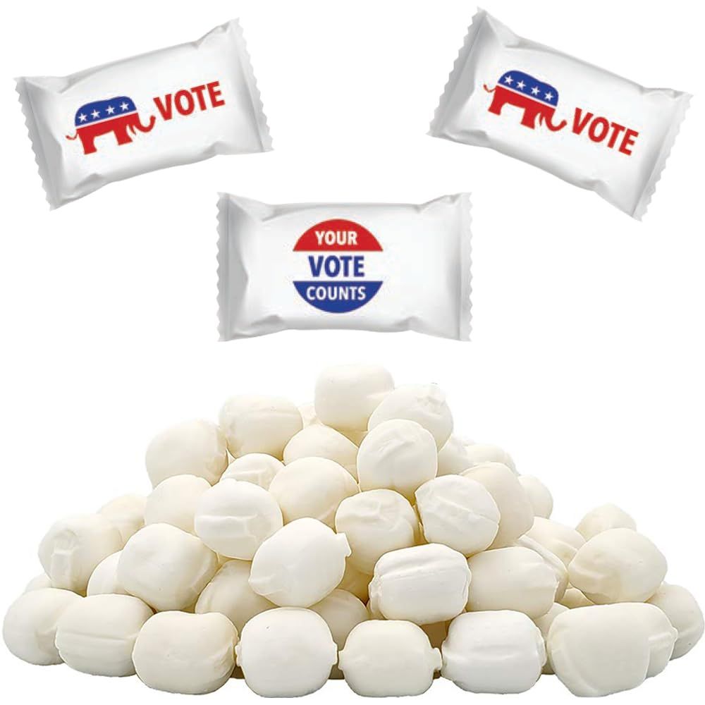 Trump 2024 Maga Buttermints, Mint Candies, Make America Great Again, Butter Mint Candy, Fat-Free, Kosher Certified, Individually Wrapped (110 Pieces)