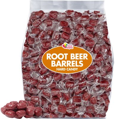 Root Beer Hard Candy - 2 Pounds - Brown Candies Bulk - Classic Root Beer Barrels - Old Fashion Candies - Brown Hard Candy - Individually Wrapped Bulk Candies - Candy Drops