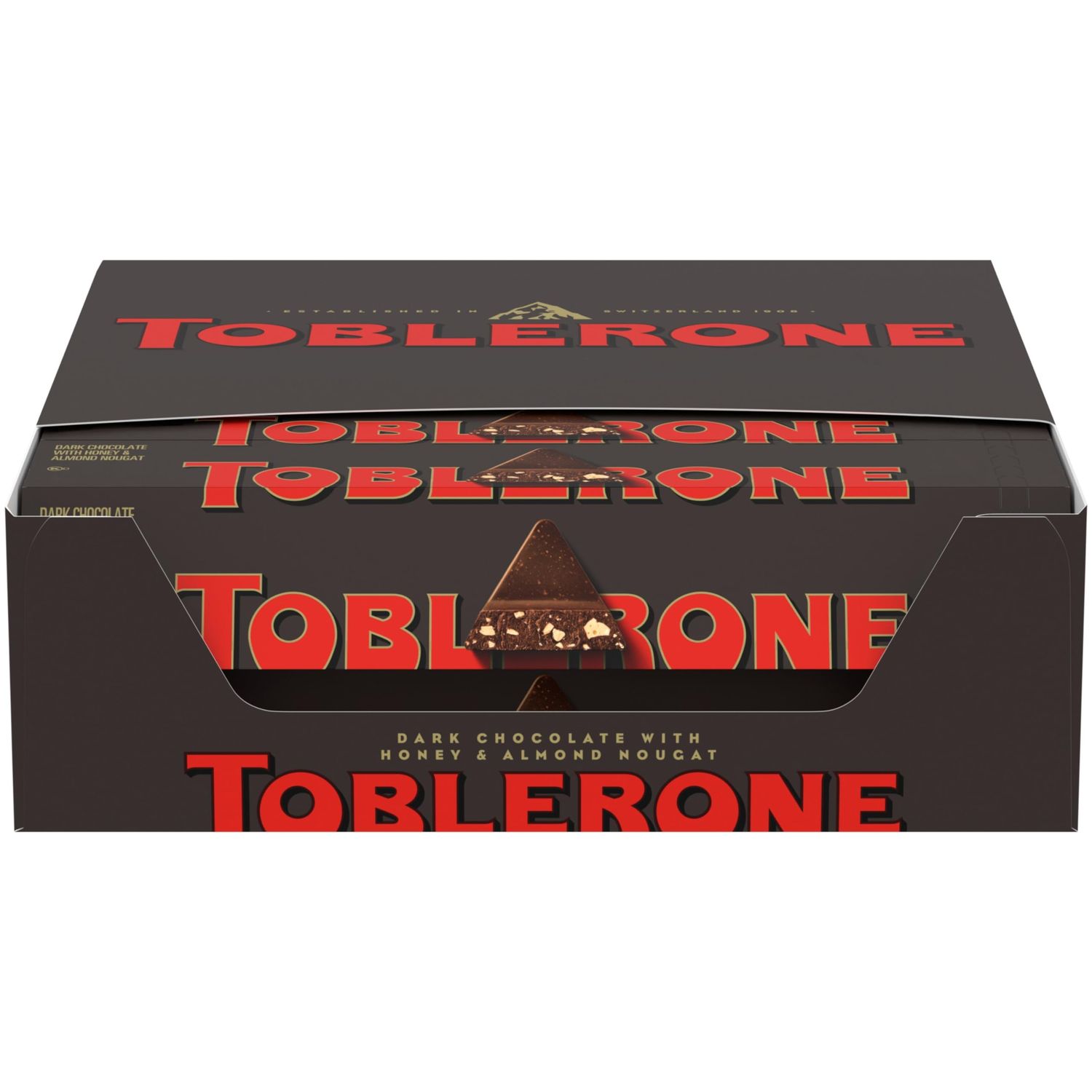 Toblerone Dark Chocolate Bar with Honey and Almond Nougat, 20 - 3.52 oz Bars