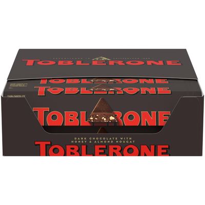 Toblerone Dark Chocolate Bar with Honey and Almond Nougat, 20 - 3.52 oz Bars