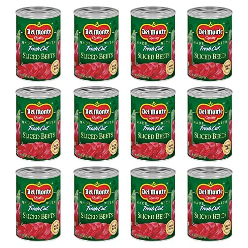DEL MONTE FRESH CUT Canned Beets Sliced Canned Vegetables, 12 Pack, 14.5 oz Can