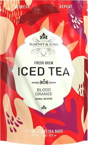 Harney &amp; Sons Blood Orange Fresh Brew Iced Tea | 15ct, Brews up to 30 quarts of Iced Tea