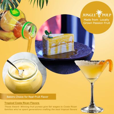 Jungle Pulp Passion Fruit Puree Costa Rica Blend, Topping, Flavoring, Better Than Syrup, For Cocktails, Pastries, Smoothies and Cooking 33.8oz/1 Liter.