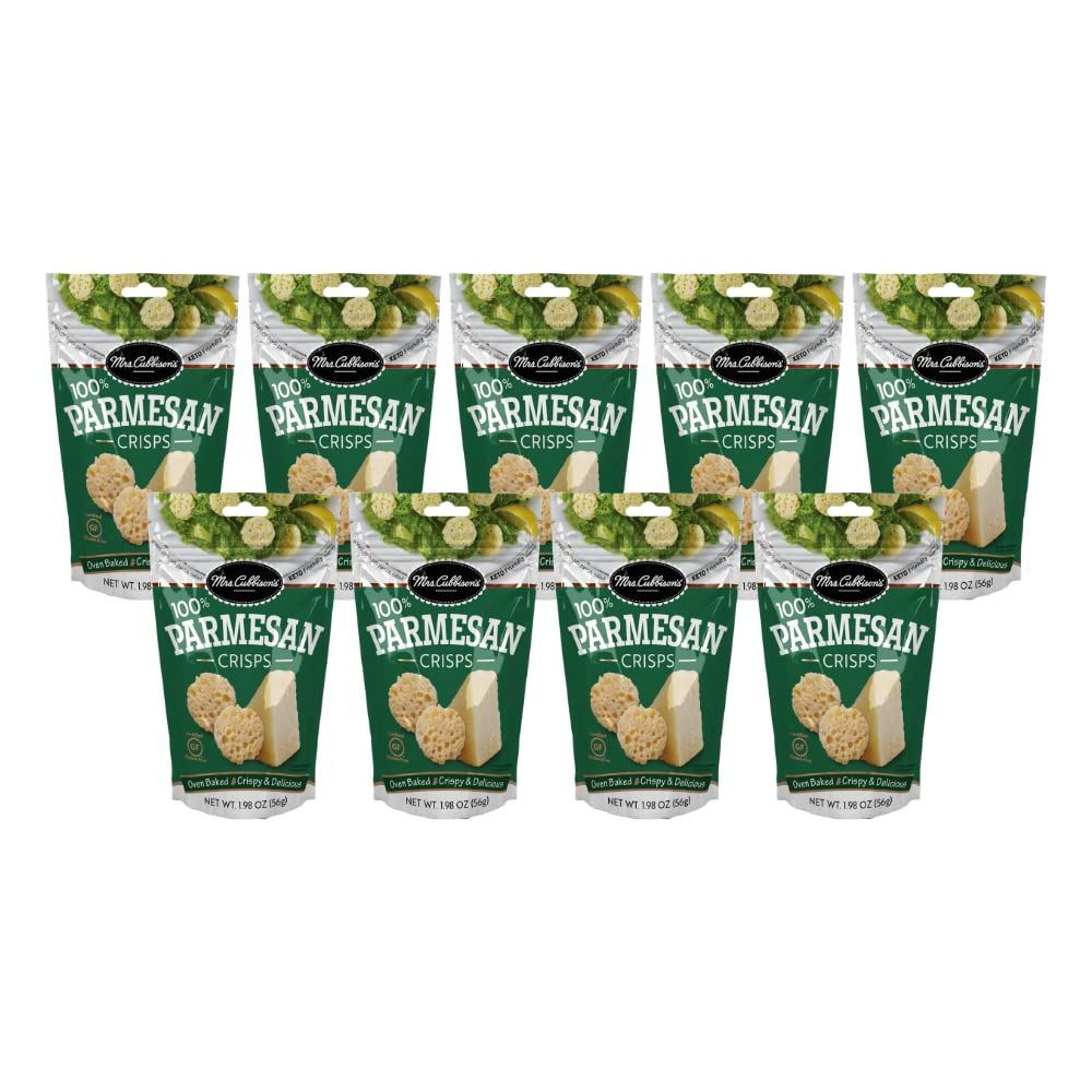 Mrs. Cubbison&#39;s Cheese Crisps - 100% Real Cheese, Keto Friendly, Great for Snacking and Salad Topper - Parmesan Flavor, 1.98 Ounce (Pack of 9)