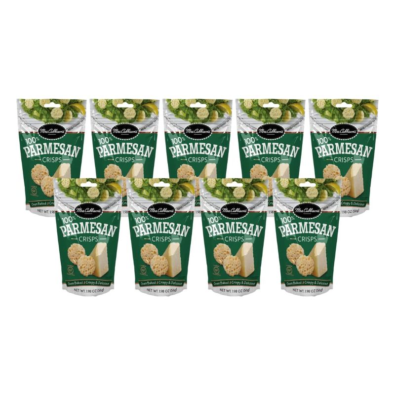 Mrs. Cubbison&#39;s Cheese Crisps - 100% Real Cheese, Keto Friendly, Great for Snacking and Salad Topper - Parmesan Flavor, 1.98 Ounce (Pack of 9)