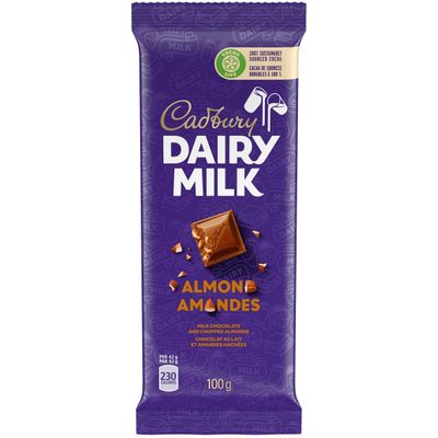 , Dairy Milk Almond, Chocolate Bar, 100g/3.5oz