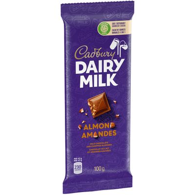 , Dairy Milk Almond, Chocolate Bar, 100g/3.5oz