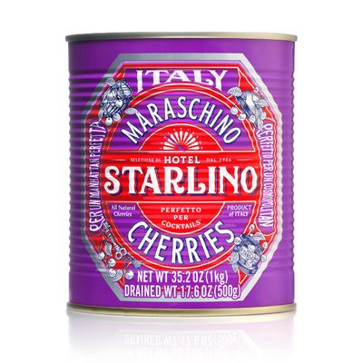 Hotel Starlino Maraschino Cherries | Great Tasting Italian Cherry for Premium Cocktails and Desserts | All-Natural Home Essentials For Your Bar Cart or Makes a Great Gift | 1kg Can, Pack of 1 Hotel Starlino Maraschino Cherries | Great Tasting Italian Cherry for Premium Cocktails and Desserts | All-Natural Home Essentials For Your Bar Cart or Makes a Great Gift | 1kg Can, Pack of 1