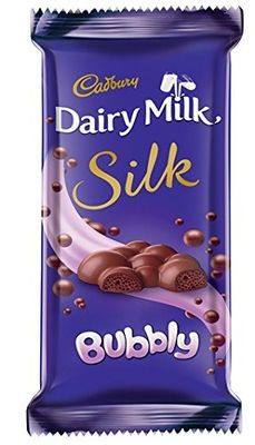 Cadbury Dairy Milk Silk Bubbly Chocolate Bar, 50 grams pack - Vegetarian - india