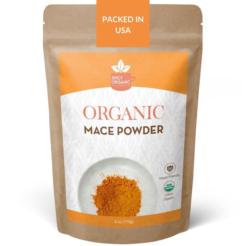 SPICY ORGANIC Ground Mace - 100% Pure USDA Organic -Non-GMO Mace Spice - 4 OZ