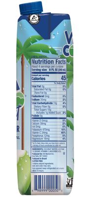 Vita Coco Coconut Water, Pure, 33.8 Fl Oz