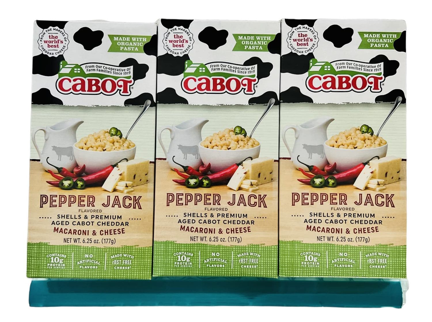 Cabot Macaroni &amp; Cheese Pepper Jack Bundle: Includes Three 6.25 oz Boxes of Cabot Pepper Jack Flavored Shells &amp; Premium Aged Cabot Cheddar Macaroni &amp; Cheese along with a Reusable Leftover Bag