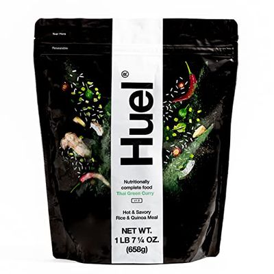 Huel Hot and Savory Instant Meal Replacement - Thai Green Curry - 14 Scoops Packed with 100% Nutritionally Complete Food, Including 20g of Protein, 10g of Fiber, and 27 Vitamins and Minerals